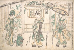 Drieluik van jonge mannen door Okumura Masanobu