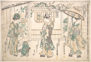 Drieluik van jonge mannen door Okumura Masanobu