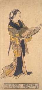 Vrouw met speelgoed voor het jongensfestival, ca. 1730 door Okumura Masanobu