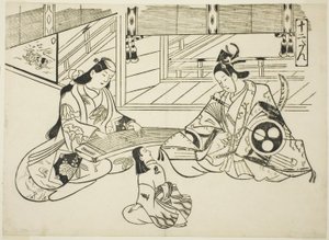 Yoshitsune en prinses Joruri, uit de serie 