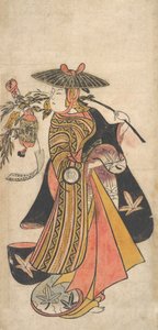 Acteur Sanogawa Ichimatsu 1722-1763 als een Courtisane tijdens het Tanabata Festival door Okumura Toshinobu