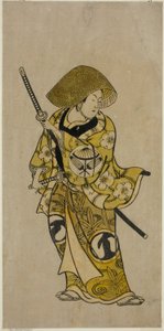 De acteur Sawamura Kamesaburo als Nagoya Kosanza in het stuk "Keisei Fukubiki Nagoya," opgevoerd in het Nakamura Theater in de eerste maand, 1731 door Okumura Toshinobu