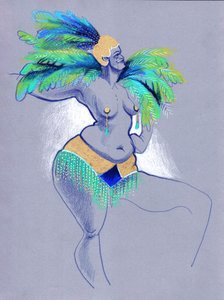 Zelfverzekerde gevederde danseres