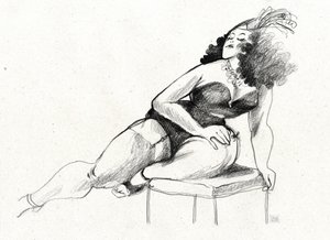 Glamoureuze pin-up met rondingen door Olga Skomorokhova