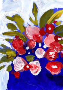 Levendige abstracte bloemen door Olga Skomorokhova