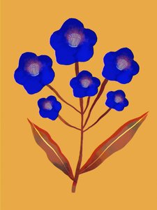 Levendige blauwe bloemen door Olga Skomorokhova