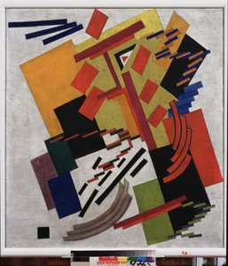 Abstracte compositie. Schilderij van Olga Rozanova (1886-1918) door Olga Wladimirowna  Rosanowa