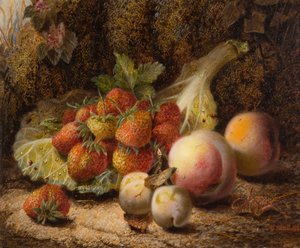 Stilleven met aardbeien door Oliver Clare