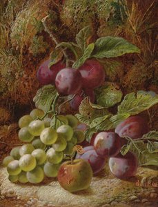 Stilleven met Pruimen en Druiven