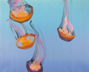 Méduses 13, 2013 (acryl op doek) door Olivier Morel