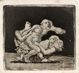 Twee vrouwen vechten om een man door Oluf Hartmann
