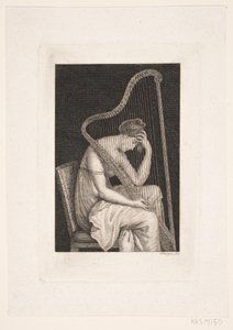 Een vrouw met harp