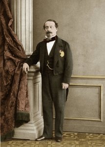 Portret van Napoleon III door Olympe Aguado de las Marismas - latere inkleuring door Olympe Aguado