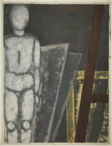 Mannequin in de studio door Onchi Kôshirô