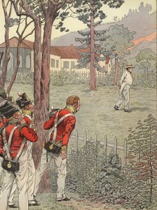 Napoleon Wandelend In Zijn Tuin Als Gevangene Op Sint-Helena