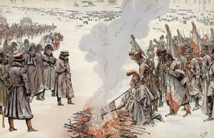 Napoleons Russische campagne, het verbranden van de standaarden, 23 november 1812