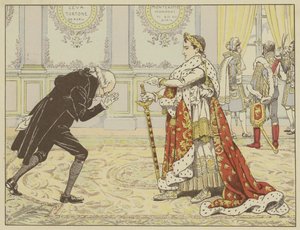 Op de ochtend van zijn kroning, zag Napoleon de notaris van Josephine en zei lachend: Nou, Meester Ragideau, hier is de mantel! En hier is het zwaard!