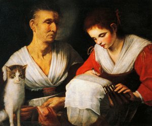 De kantkloster, door Onofrio Gabrielli (1619-1706) door Onofrio Gabrielli