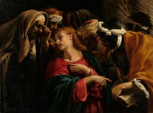 Christus onder de Schriftgeleerden door Orazio Borgianni