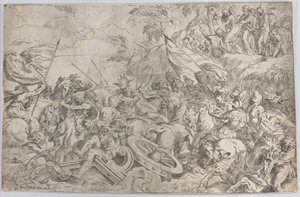 De Oversteek van de Rode Zee, 1583 door Orazio Farinati