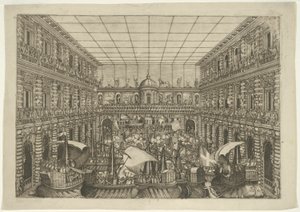 Naumachia in de binnenplaats van Palazzo Pitti