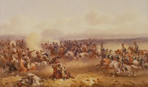 Een eskadron van de 10e Huzaren verslaat de Russen bij Tchernaya, 16 augustus 1855, c.1890