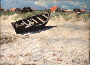 Boot op het Zuidstrand van Skagen door Oscar Gustaf Bjorck