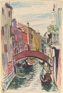 Kanaal, Venetië door Oscar F. Bluemner