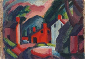 Uitzicht op Lehnenburg, Pennsylvania door Oscar Florianus Bluemner