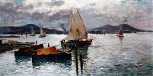 De baai van Napels, ca. 1900 door Oscar Ricciardi