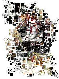 Collage van William Shakespeare (prent) door Oscar Vila Nieto