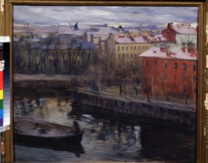 Uitzicht op Leningrad (huidig Sint-Petersburg) door Osip Emmanuilovich Braz