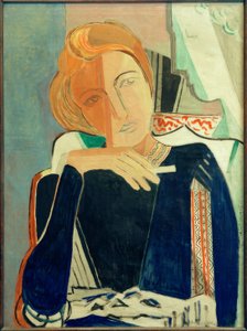 Inge II, in donkerblauw met sigaret