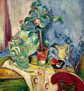 Stilleven met Camelia door Oskar Moll