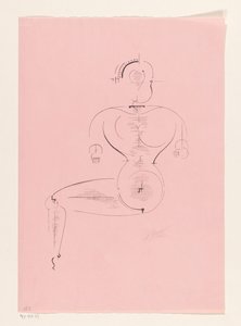 Zittende figuur door Oskar Schlemmer (signed by artist)
