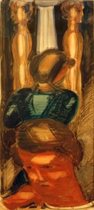 Groep voor Dorische zuil door Oskar Schlemmer
