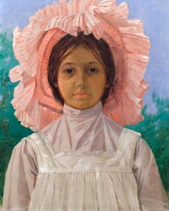 Meisje met roze muts door Osman Hamdi Bey
