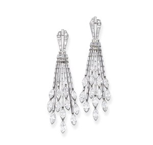 Paar Art Deco oorhangers
