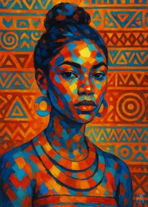 Portret van een kleurrijke Afrikaanse vrouw door Osvaldo Russo