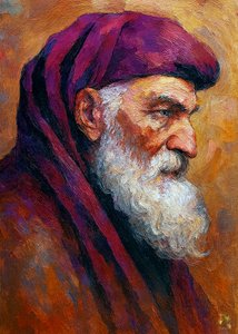 Contemplatieve oude wijze door Osvaldo Russo