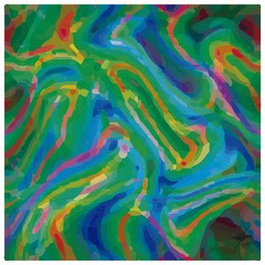 Groen Blauw Abstract Stroming door Osvaldo Russo