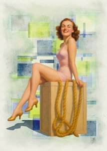 Vrolijke vintage pin-up door Osvaldo Russo