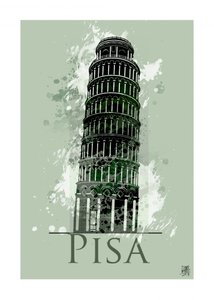 De scheve toren van Pisa door Osvaldo Russo