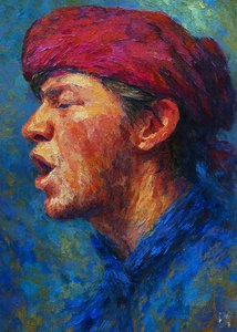 Portret van een gepassioneerde zangeres door Osvaldo Russo
