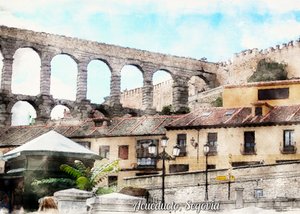 Het Romeinse aquaduct van Segovia door Osvaldo Russo