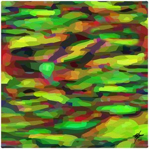 Levendig groene abstracte stroming door Osvaldo Russo