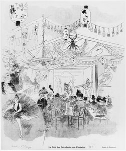 Cafe des Decadents, 16bis rue Fontaine, Parijs, 1890 door Oswald Heidbrinck