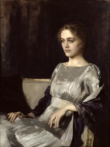 Miss Muriel Gore in een Fortuny-jurk door Oswald Hornby Joseph Birley