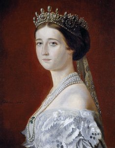 Portret van Eugenie de Montijo, Keizerin van Frankrijk, kopie door Oswald Brierly