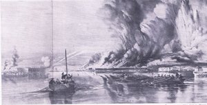 De val van Sevastopol en de terugtocht van de Russen, 8 september 1855, illustratie uit Britse gevechten op land en zee, 1915 door Oswald Walters Brierly